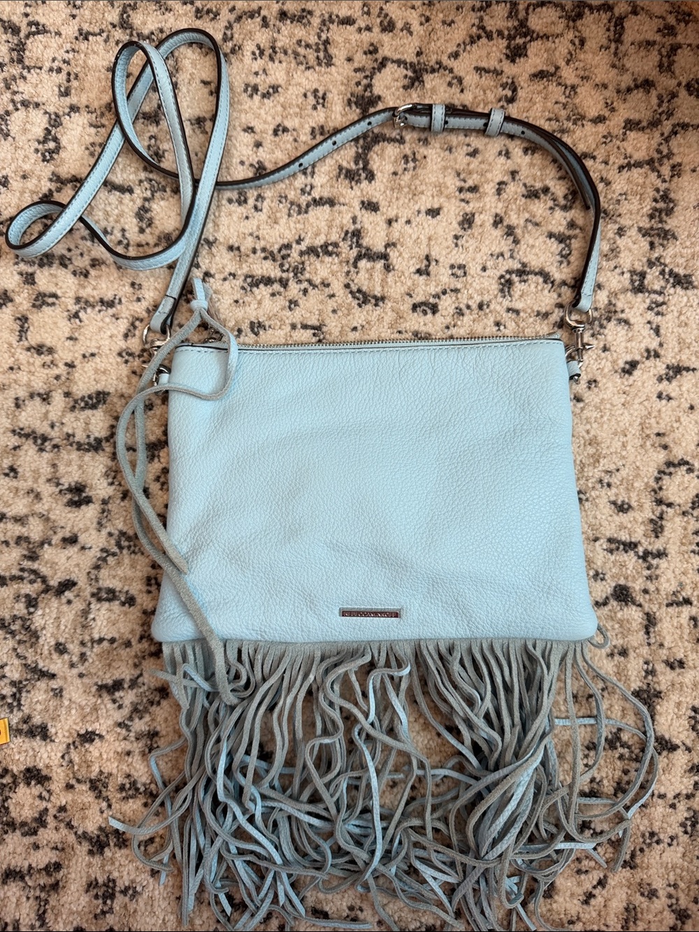 Rebecca Minkoff Light Blue Fringe Crossbody